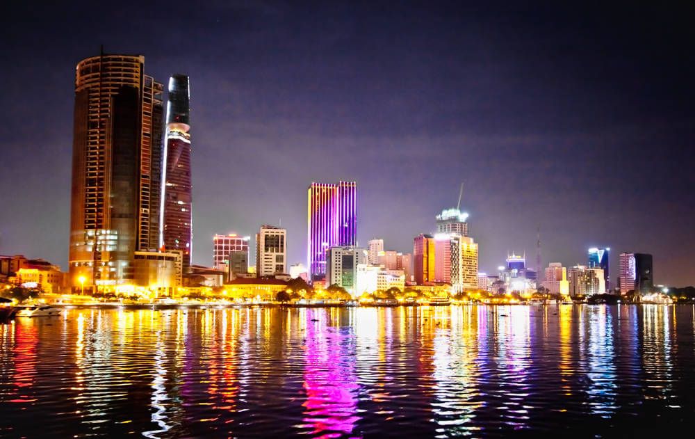 De skyline van HCMC