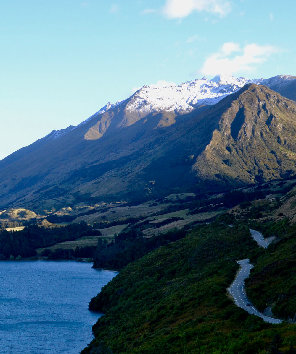 de wegen rondom Queenstown