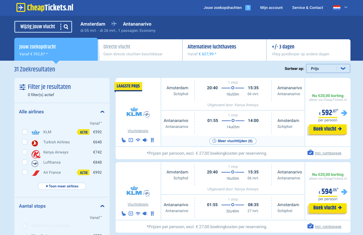 Vliegtickets naar Madagascar