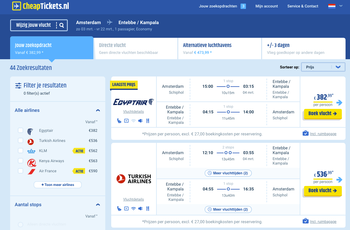 Vliegtickets naar Oeganda