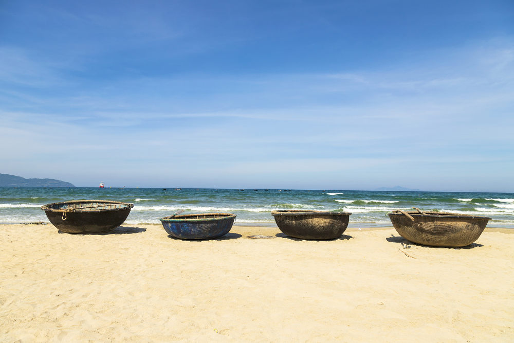 Traditionele vissersboot Vietnam