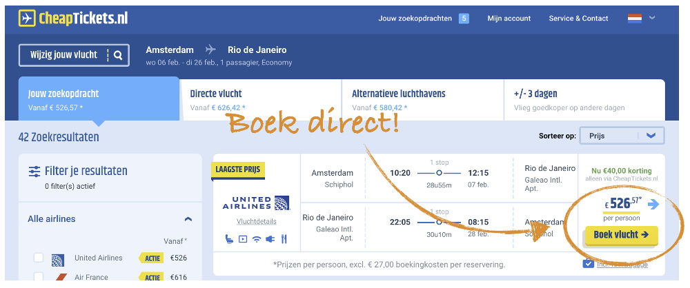 Vliegtickets naar Brazilië