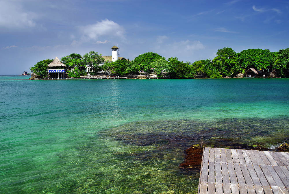 Het eiland Isla Grande in de Rosario Archipel