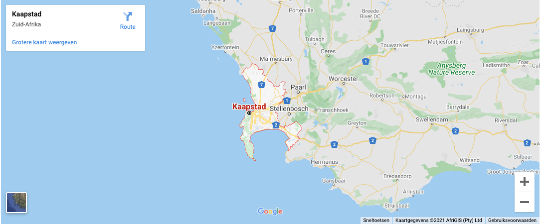 Locatie Kaapstad